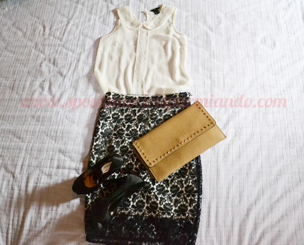 outfit invitata matrimonio avorio e nero