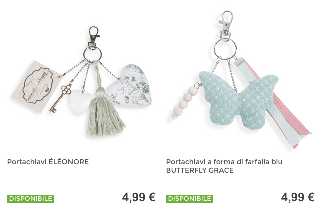 idee originali bomboniera matrimonio: i portachiavi di Maisons du Monde