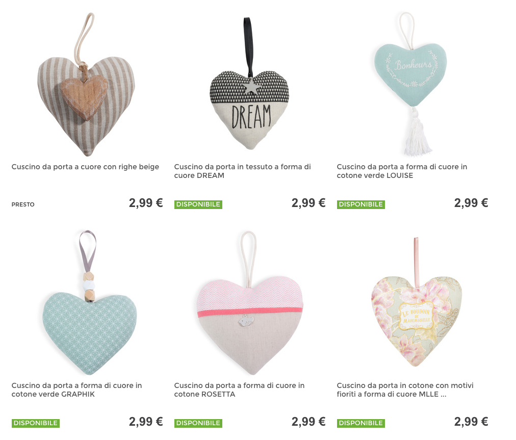 Un portafedi low cost? I cuscini a forma di cuore Maisons du Monde