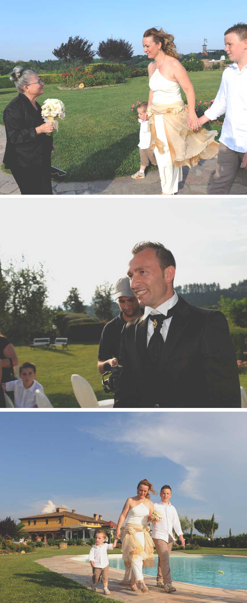 arrivo della sposa in agriturismo