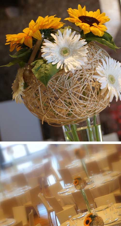decorazioni ricevimento di matrimonio con i girasoli