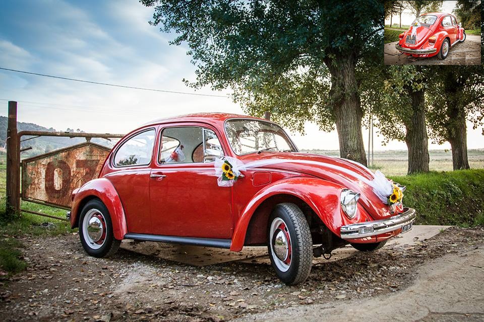 automobile per matrimonio, il maggiolone, rosso automobile per matrimonio, il maggiolone, rosso