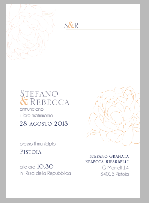 partecipazioni di matrimonio con peonia
