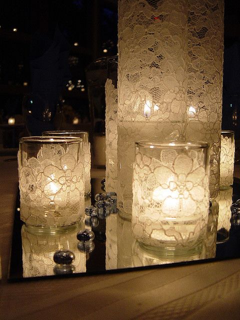 candele di matrimonio con il pizzo
