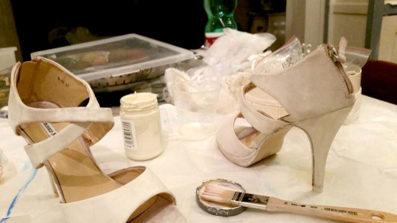 tutorial per personalizzare scarpe da sposa economiche