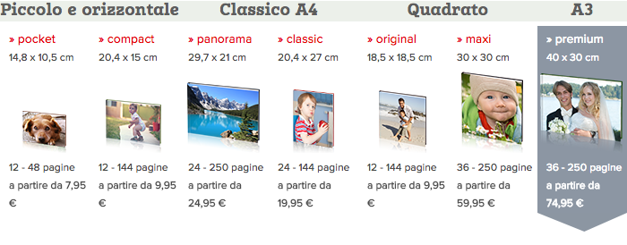 fotolibri online matrimonio: prezzi QuiFoto.it premium 40x30 cm copertina rigida 36 pagine