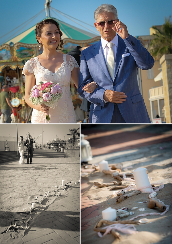 allestimento passerella sala civile per matrimonio sulla spiaggia