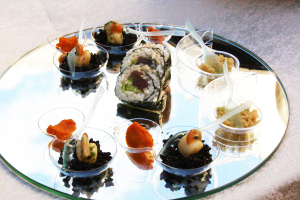 fingerfood realizzato dallo chef stellato Michelin per un matrimonio in uniforme in Calabria 