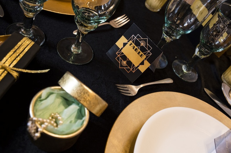 segnaposto matrimonio in stile Grande Gatsby