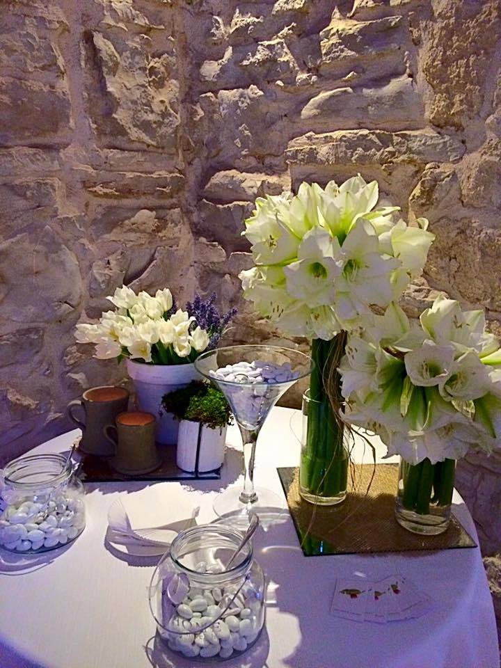 fiori di matrimonio tavolo confettata