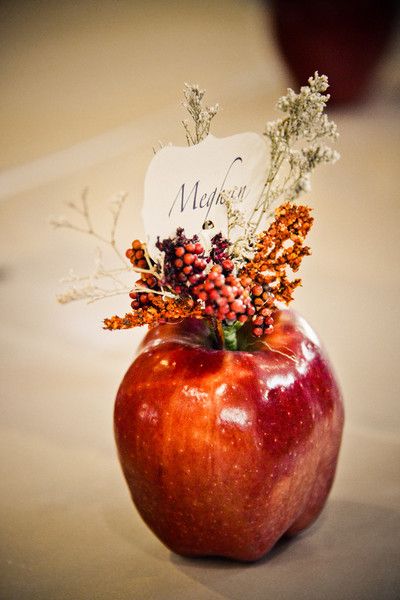 segnaposto matrimonio in autunno