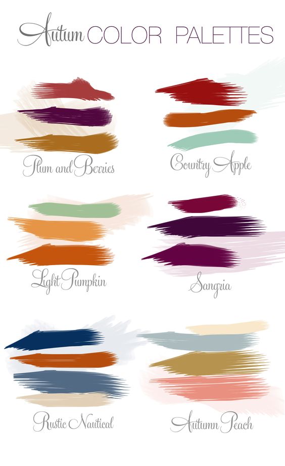 palette colori matrimonio autunno