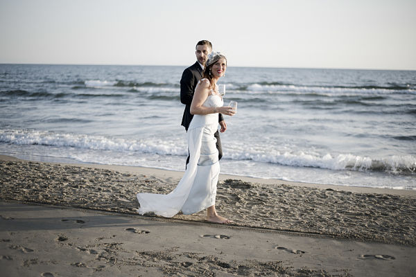 abito da sposa sirena azzurro sartoriale