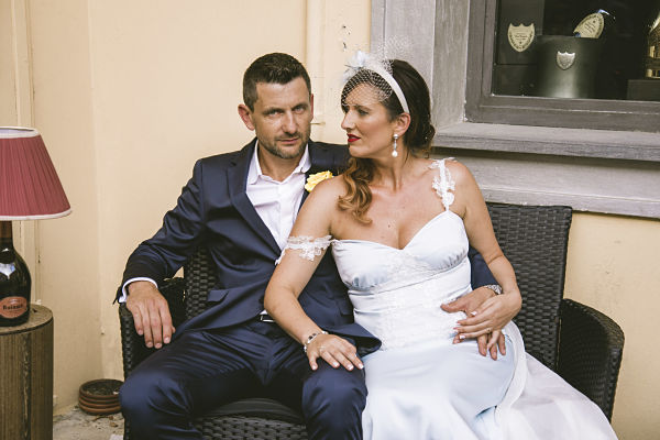 abito da sposa sirena azzurro sartoriale by Daisy and co