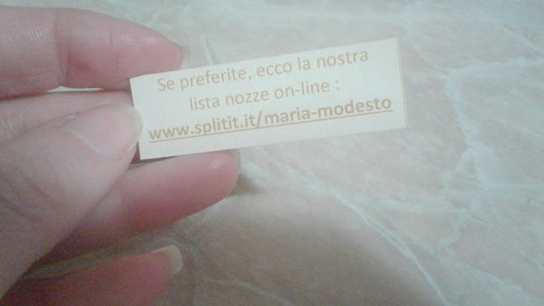 come inserire nella partecipazione la lista nozze online splitit