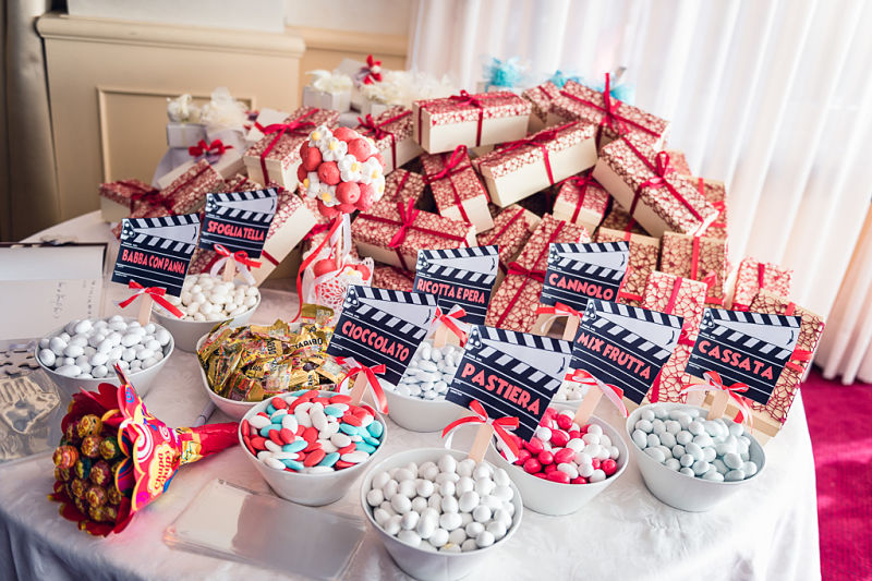 confettata matrimonio tema cinema