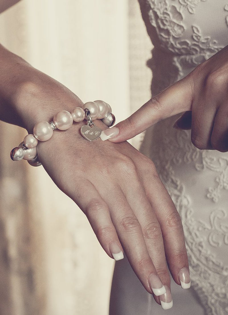 bracciale sposa con perle rosa